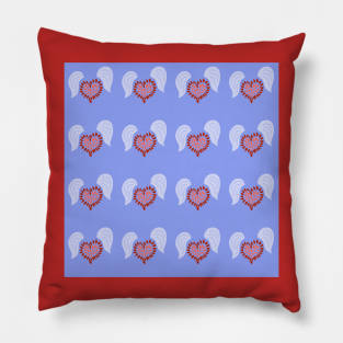 Hearts with Wings Pattern Pillow