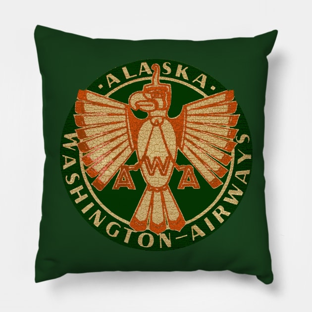 Alsaka Washington Airways Pillow by Midcenturydave