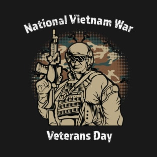 Military National Vietnam War Veterans Day Camouflage T-Shirt