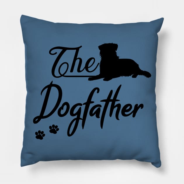 Dogfather Aussie Dog Australian Shepherd Pillow by JollyMarten