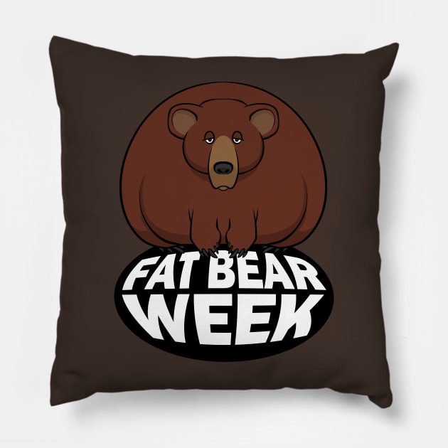 Fat Bear Week Pillow by ChurchOfRobot