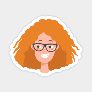 Ginger curly girl avatar Magnet