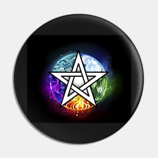 Glowing Wiccan Pentagram Pin