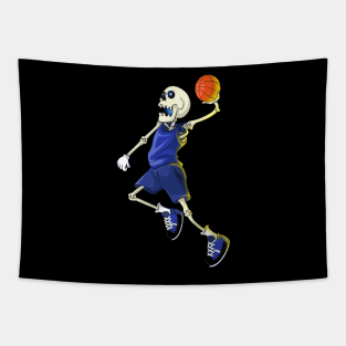 Urban Skeleton Retro Slam Dunk Basketball Tapestry