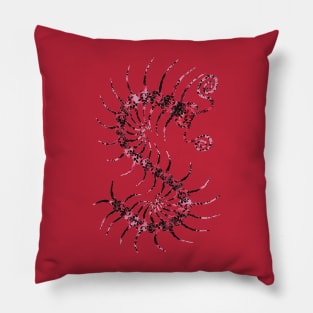 Black on Red Orbate Centipede Pillow