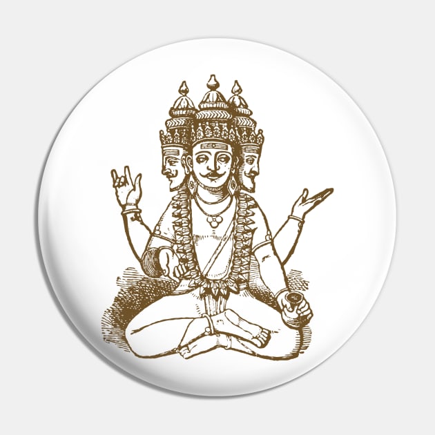 Brahma Indian Deity - God V2 Pin by Wear Your Story