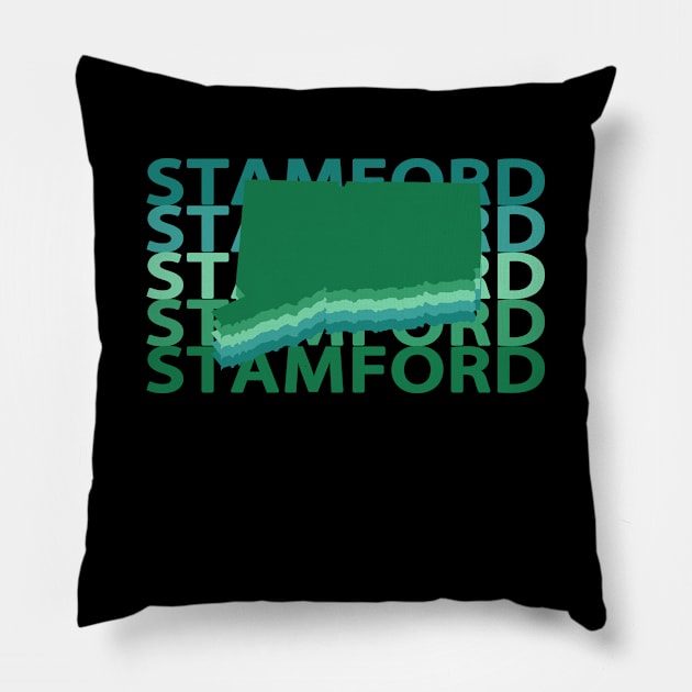 Stamford Connecticut Green Repeat Pillow by easytees