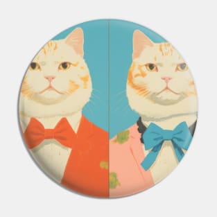 Vintage Aesthetic Cat Painting Pin