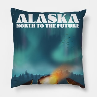 Alaska ,North to the future travel poster. Pillow