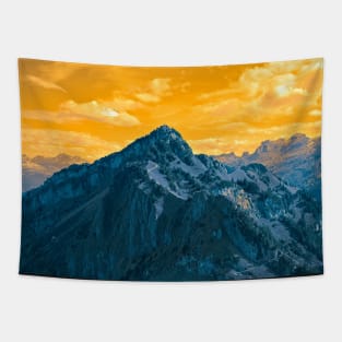 Mountain landscape Switzerland Yellow / Swiss Artwork Photography Tapestry