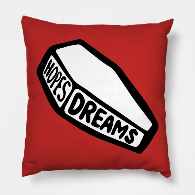 Hopes and Dreams Coffin illustration Pillow by Cofefe Studio