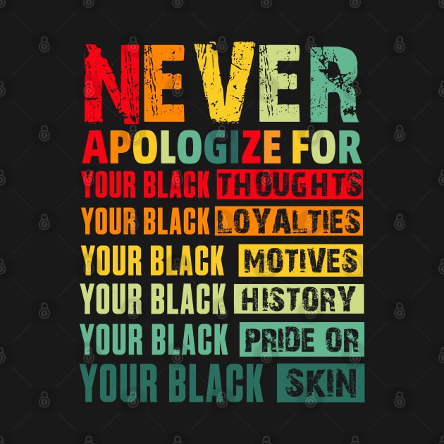 Never Apologize For Your Blackness by UrbanLifeApparel