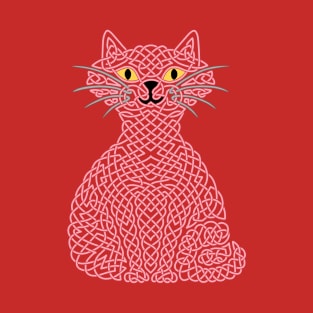 Knotty Cat - Red T-Shirt
