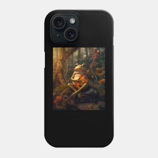 Cottagecore Aesthetic Frog Playing Banjo on Mushroom Cute Phone Case