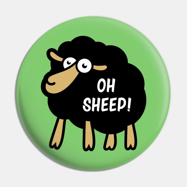 Funny Black Sheep Pin by S_Art Design