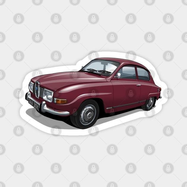 1971 Saab 96 saloon in torreador red Magnet by candcretro