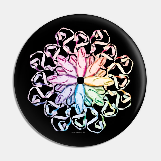 Ballet Pointe Shoe Pattern (Spectral) Pin by eBrushDesign