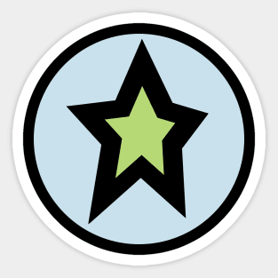 Small Green Star Stickers, 1/2 Star Shape