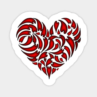 Red fractured heart with multiple hearts Magnet