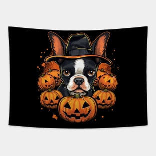 Boston Terrier Halloween Tapestry