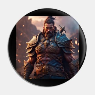 Bearded Adult Warlord with Historical Weapon in Screenshot Pin