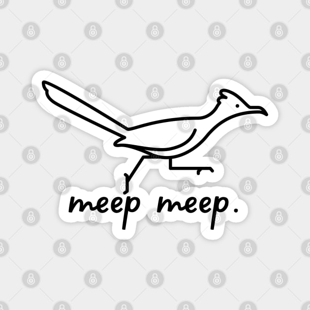 Meep Meep Roadrunner Line Art Magnet by CursedContent