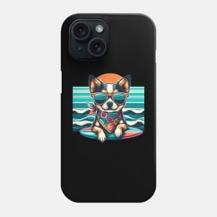 Funny Chihuahua with Sunglasses on a Surf Board Phone Case