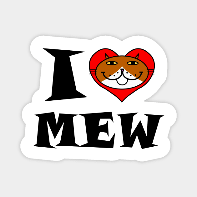 I Heart Cat - Orange Tuxedo Cat Magnet by RawSunArt