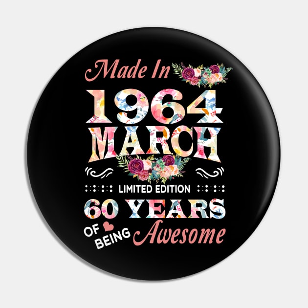 March Flower Made In 1964 60 Years Of Being Awesome Pin by Kontjo