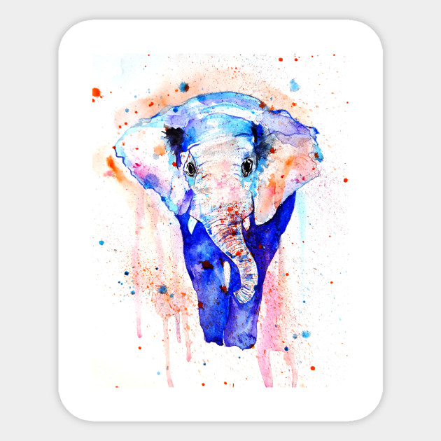 Elephant Colorful Art Watercolor Elephant Sticker Teepublic