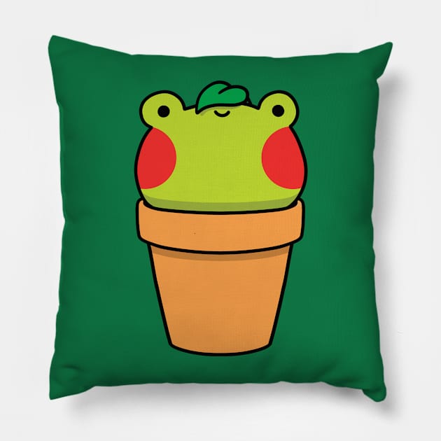 Frog plant Pillow by Nikamii