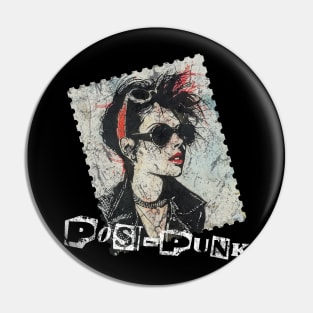 Retro Punk Rock Stamp Design - PosPunk Pin