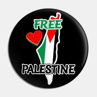 Free Palestine - Map and Watermelon Logo Pin