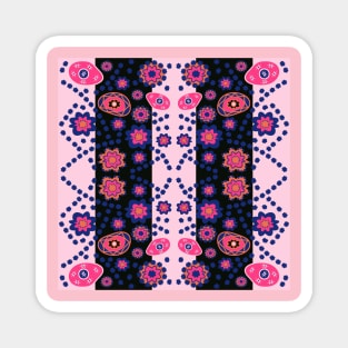 Floral pattern with leaves and flowers paisley style Magnet