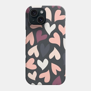 Dark Seamless Hearts Pattern Phone Case