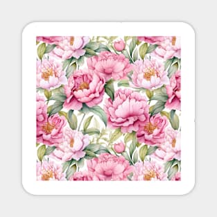 Peonies Watercolor Pattern #2 Magnet