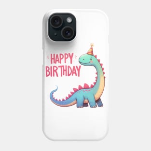 Kawaii Happy Birthday Dinosaur Brontosaurus Party Phone Case