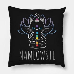 Nameowste Funny Spiritual Kitty Buddha Cat Pillow