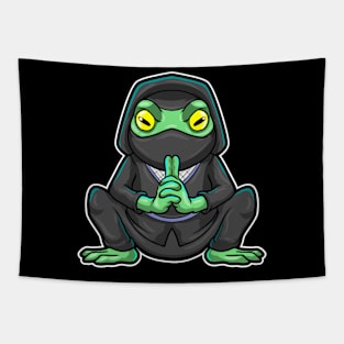 Frog as Ninja in black Tapestry