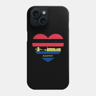 Hungary Skyline cityscape Heart Shape Birds Flying Budapest Phone Case