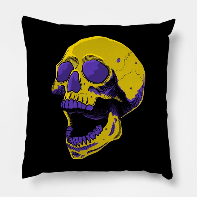 Screaming Skull Pillow by BrianPower