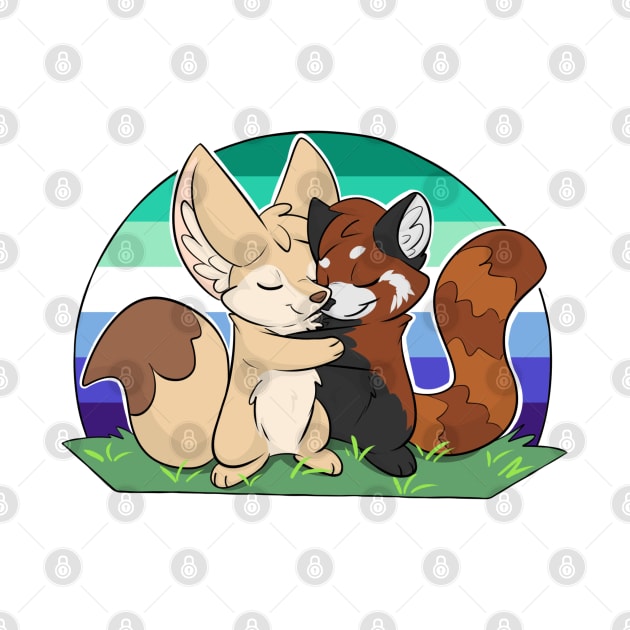 Gay - Fennec Fox + Red Panda Hug by Fennekfuchs