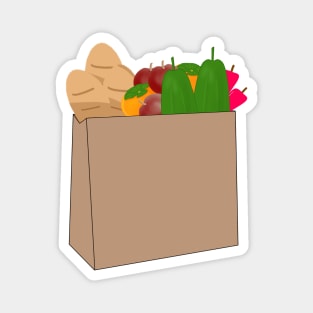 Grocery Bag and Fresh Food. Magnet