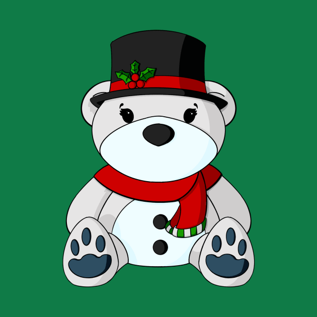 Snowman Teddy Bear by Alisha Ober Designs