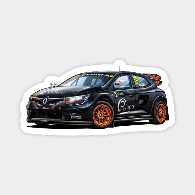 Renault Megane RX Super Car Magnet by Mario Ramos Rally Art