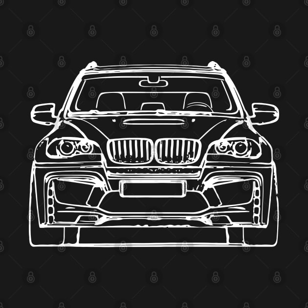 White X5 E70 Car Sketch Art by DemangDesign