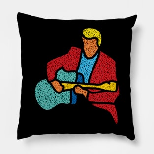 Colorful Guitarist Pillow