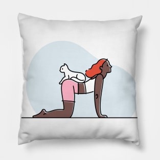 YOGA WITH CAT ILLUSTRATION Pillow