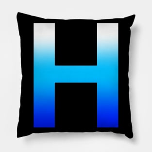 Blue Letter H Pillow