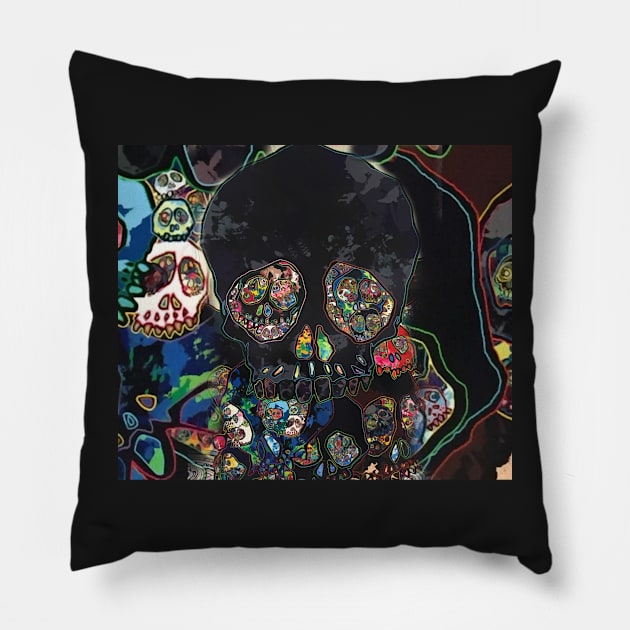 Diamond skulls Pillow by daghlashassan